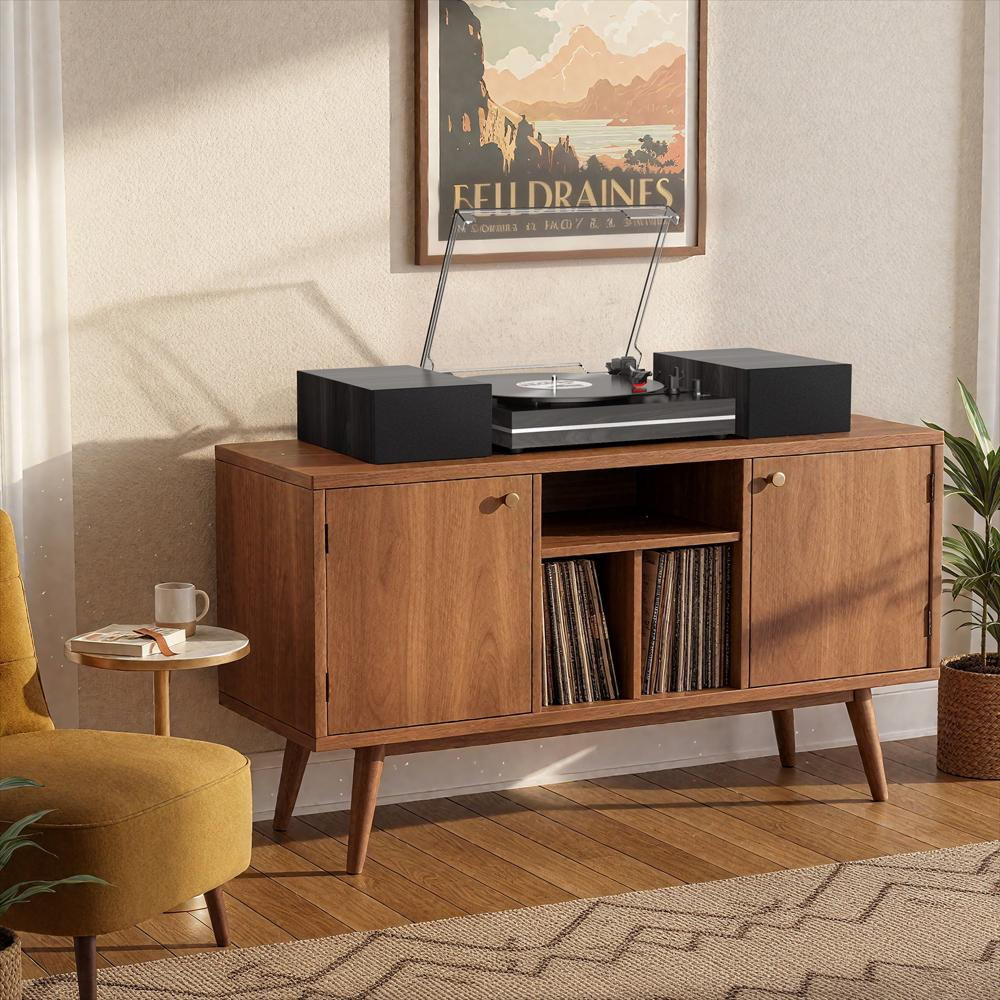 Tocadiscos Retroaudio Bluetooth 3 Velocidades Con Parlantes Externos Negro img #3