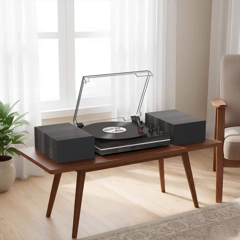 Tocadiscos Retroaudio Bluetooth 3 Velocidades Con Parlantes Externos Negro img #5
