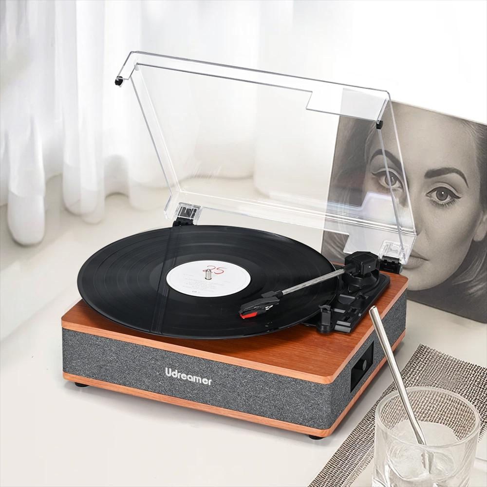 Tocadiscos Vintage Udreamer Bluetooth 3 Velocidades Con Parlantes Integrados img #5