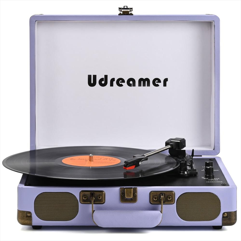 Tocadiscos Portátil Udreamer Tipo Maleta Bluetooth 3 Velocidades Morado img #5