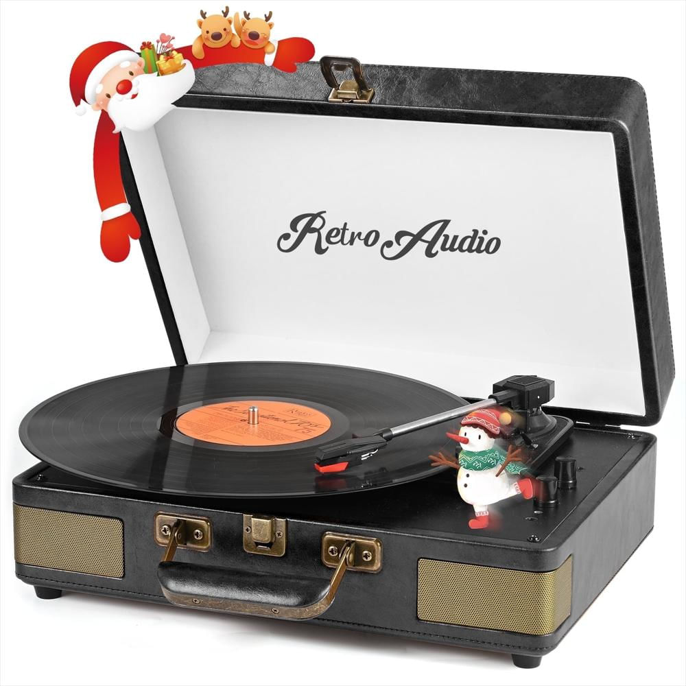 Tocadiscos Portátil Retroaudio Tipo Maleta Bluetooth 3 Velocidades Negro img #5