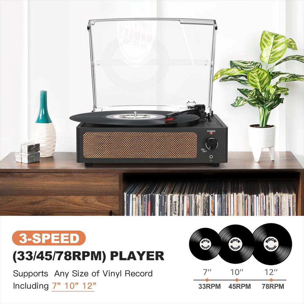 Tocadiscos Retroaudio Bluetooth Estéreo Para Vinilos Negro img #5