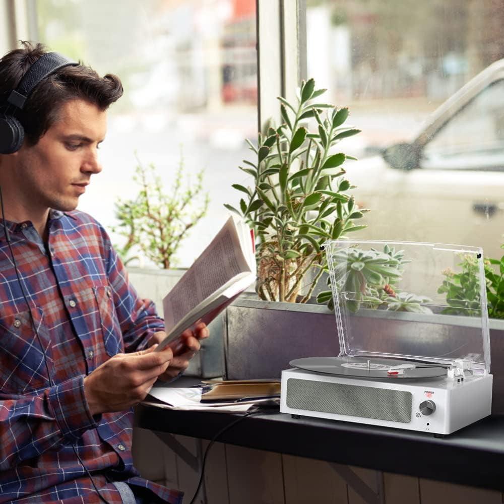 Tocadiscos Retroaudio Bluetooth Para Vinilos Blanco Plateado img #5