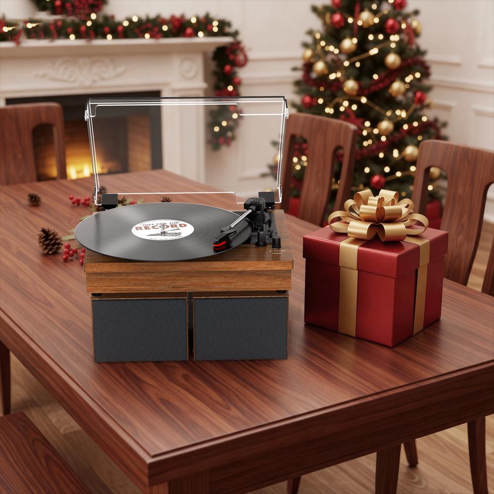Tocadiscos Retroaudio 3 Velocidades Bluetooth Con Parlantes Externos img #2