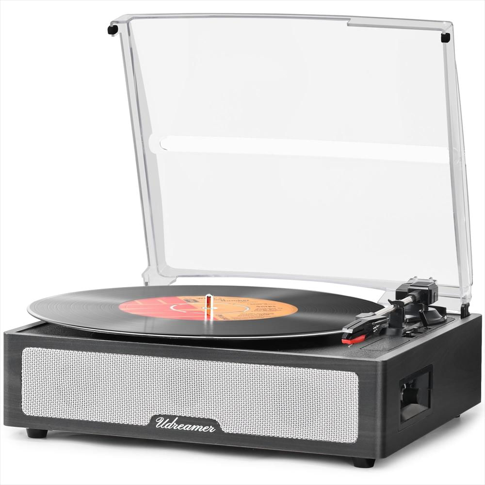 Tocadiscos Udreamer Bluetooth 3 Velocidades Con Parlantes Integrados Negro img #1