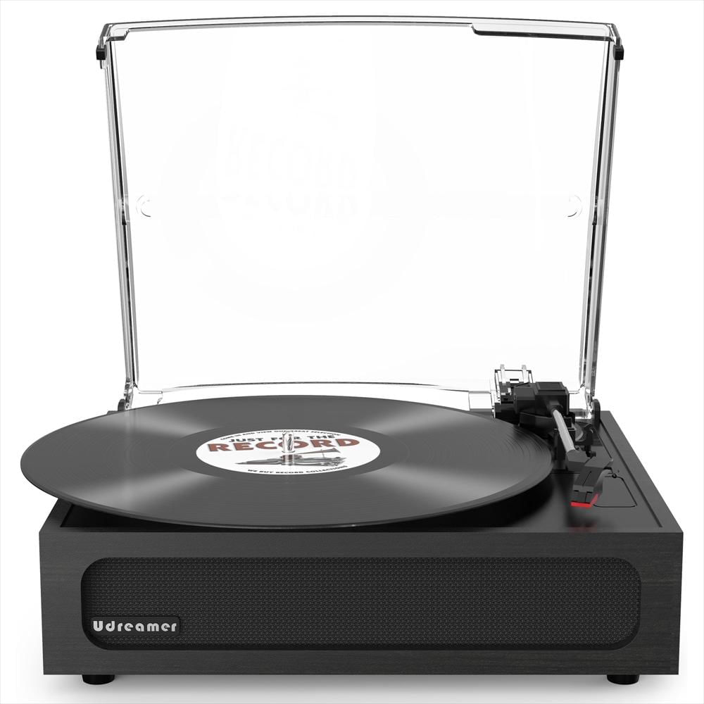 Tocadiscos Vintage Udreamer Bluetooth Con Parlantes Integrados Negro img #1