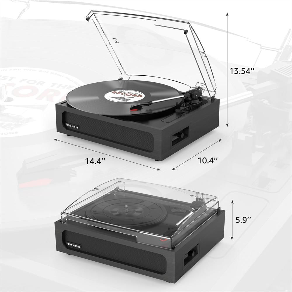 Tocadiscos Vintage Udreamer Bluetooth Con Parlantes Integrados Negro img #2