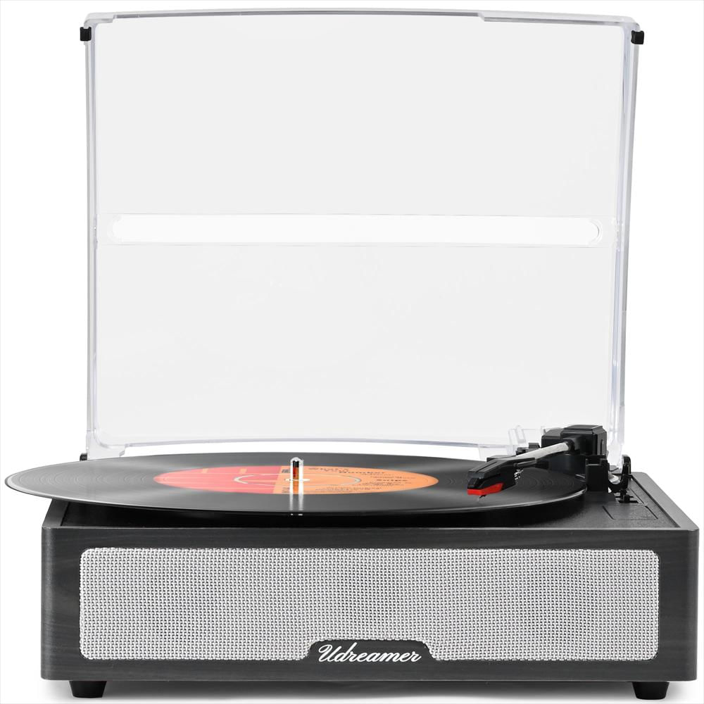 Tocadiscos Udreamer Bluetooth 3 Velocidades Con Parlantes Integrados Negro img #5
