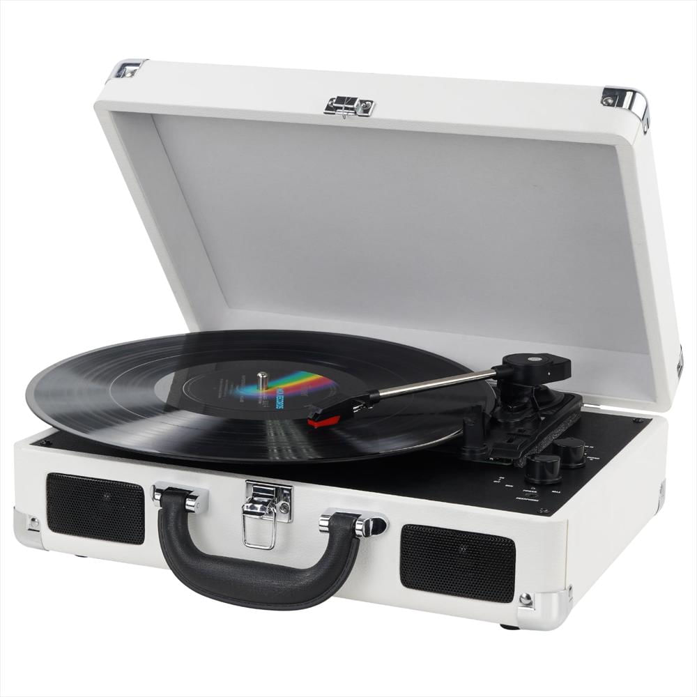 Tocadiscos Portátil Digitnow Tipo Maleta Bluetooth 3 Velocidades Blanco img #1