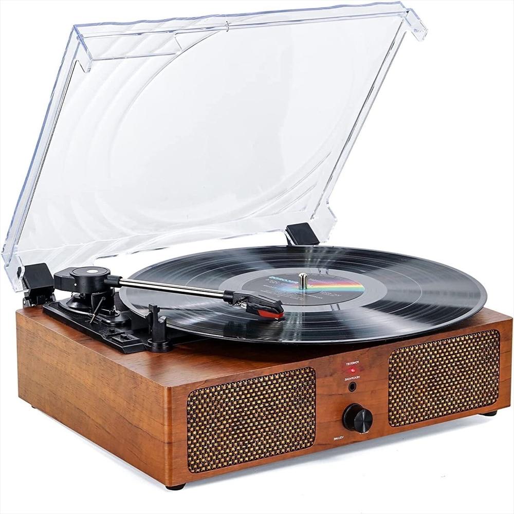 Tocadiscos Vintage Digitnow Bluetooth 3 Velocidades Con Parlantes img #1