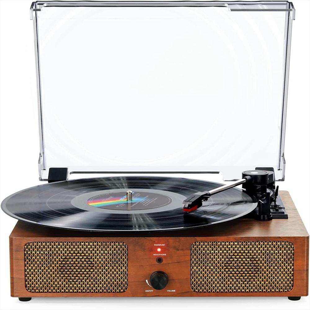 Tocadiscos Vintage Digitnow Bluetooth 3 Velocidades Con Parlantes img #5