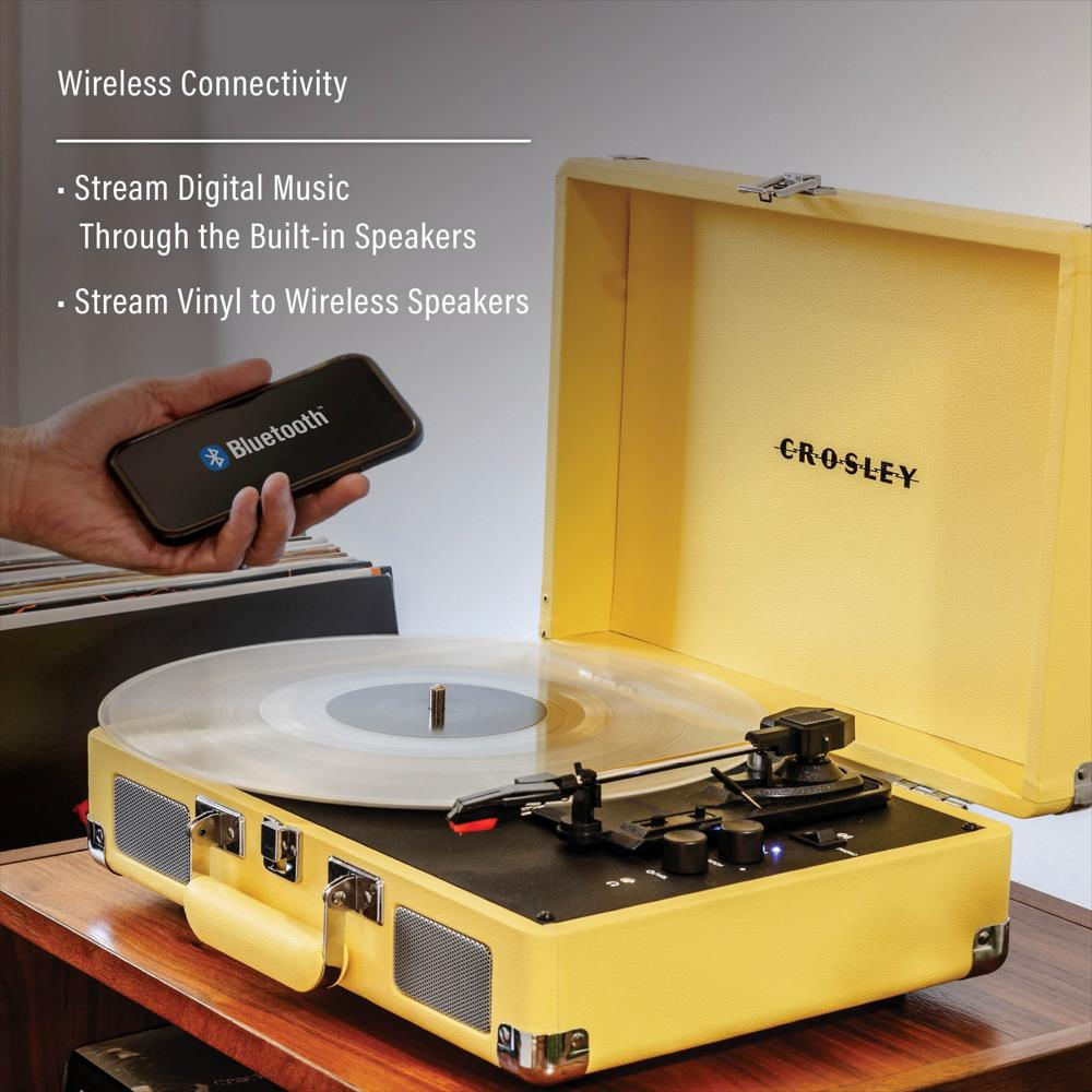 Tocadiscos Crosley Cruiser Plus Bluetooth Con Parlantes Integrados Amarillo img #2