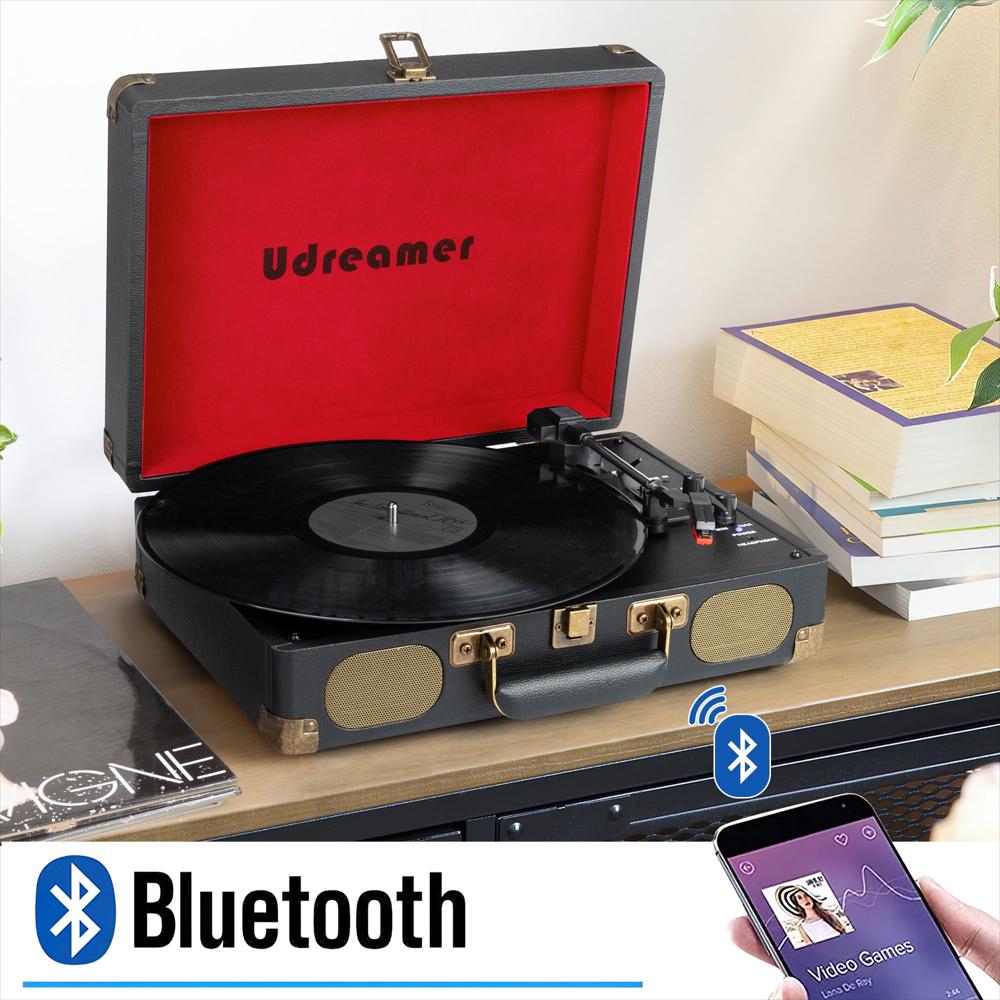 Tocadiscos Portátil Tipo Maleta Bluetooth 3 Velocidades img #3
