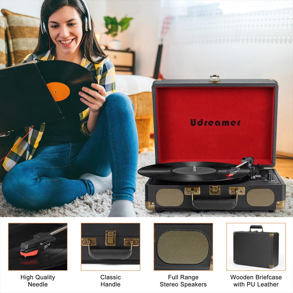 Tocadiscos Portátil Tipo Maleta Bluetooth 3 Velocidades img #5