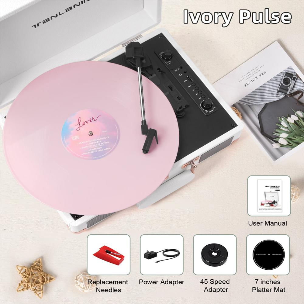 Tocadiscos Tanlanin Bluetooth 3 Velocidades Con Parlantes Integrados Usb img #2