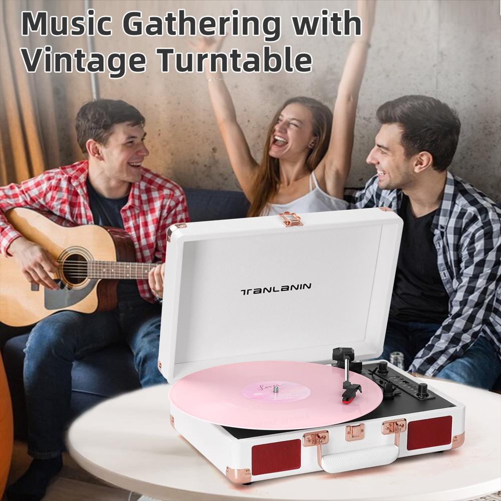 Tocadiscos Tanlanin Bluetooth 3 Velocidades Con Parlantes Integrados Usb img #5