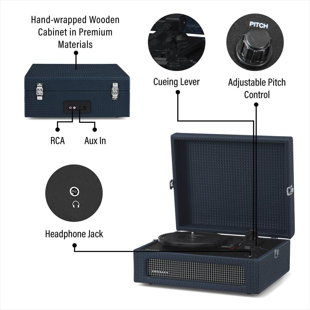 Tocadiscos Crosley Voyager Bluetooth Con Parlantes Integrados img #5