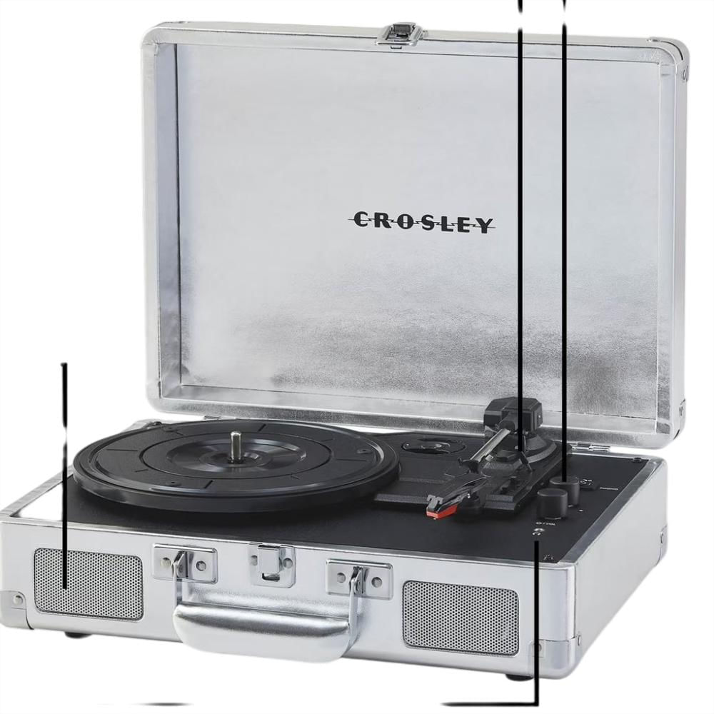 Tocadiscos Crosley Cruiser Plus Bluetooth Con Parlantes Integrados Plateado img #1