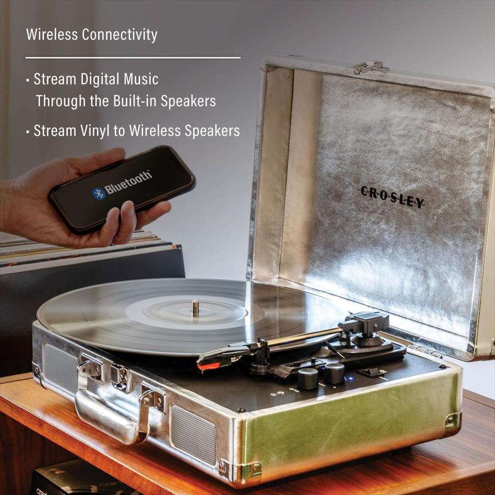 Tocadiscos Crosley Cruiser Plus Bluetooth Con Parlantes Integrados Plateado img #5