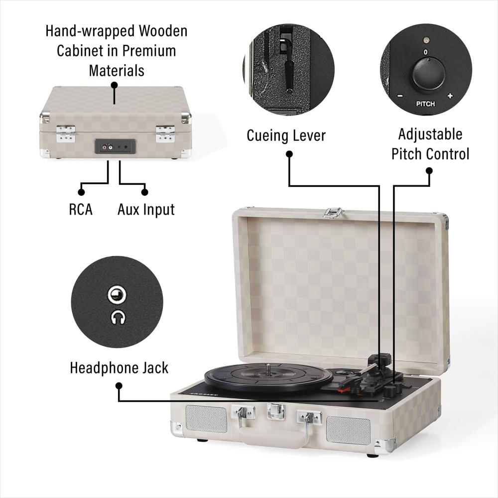 Tocadiscos Crosley Cruiser Plus Bluetooth Con Parlantes Integrados Blanco img #4