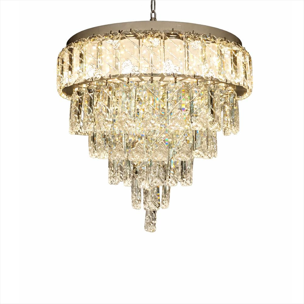 Lámpara Plafón En Cristal 6 Niveles Dixton Lt08409 Pl Plata img #1