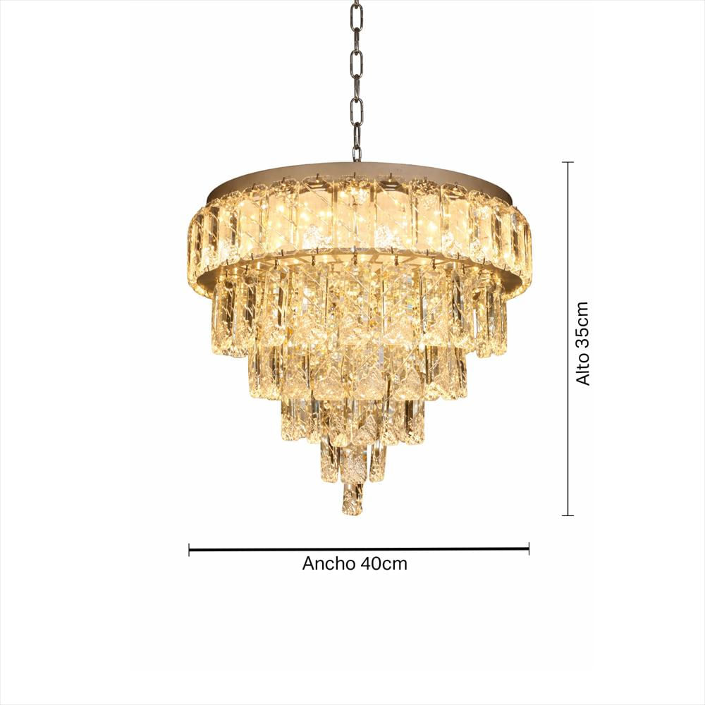 Lámpara Plafón En Cristal 6 Niveles Dixton Lt08409 Pl Plata img #4