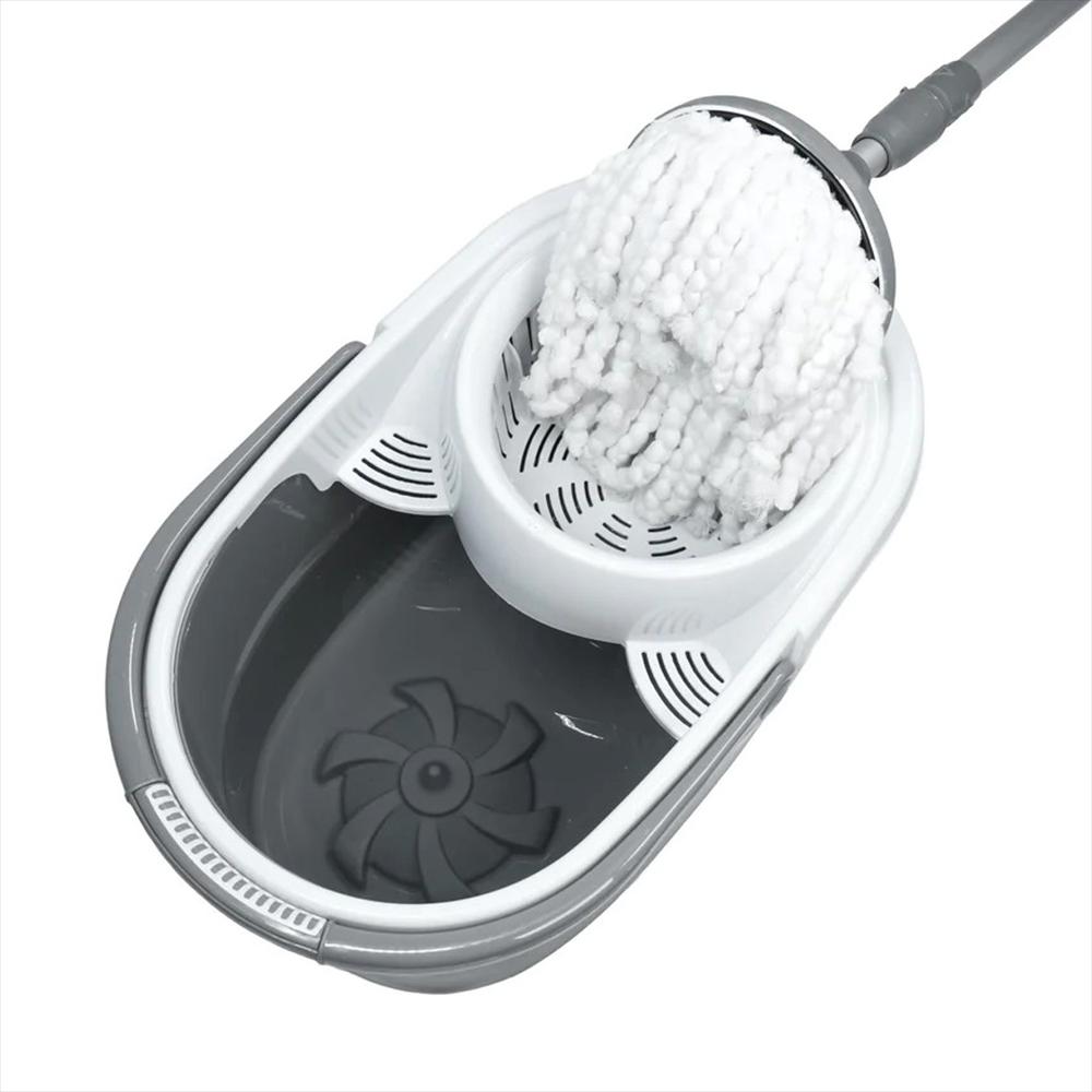 Balde Centrifugador 10 Lt Con Mopa Microfibra 4 1053873 Gris img #3