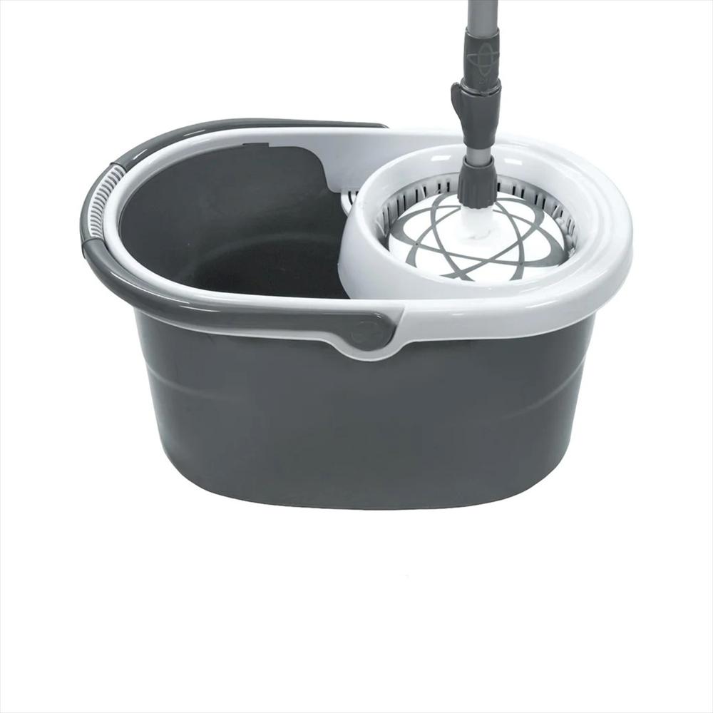 Balde Centrifugador 10 Lt Con Mopa Microfibra 4 1053873 Gris img #4