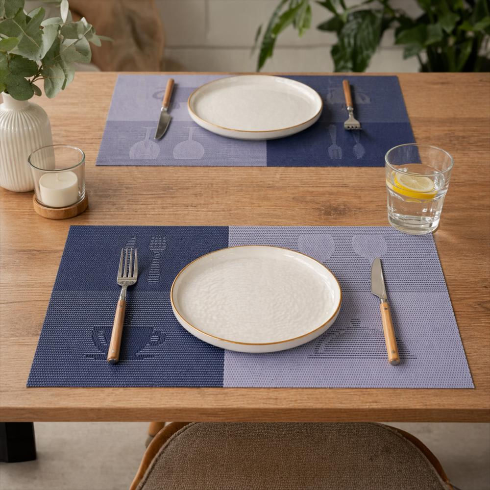 Set X6 Individuales Dihour Placemat 2115Individual Azul/Gris img #2