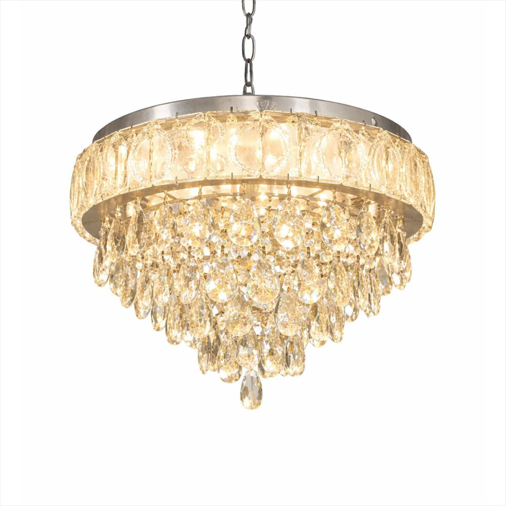 Lámpara Plafón Gotas Cristal 5 Niveles Dixton Lt08412 Plata img #3