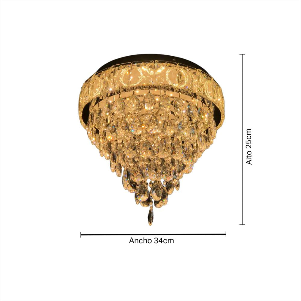 Lámpara Plafón Gotas Cristal 5 Niveles Dixton Lt08412 Plata img #4