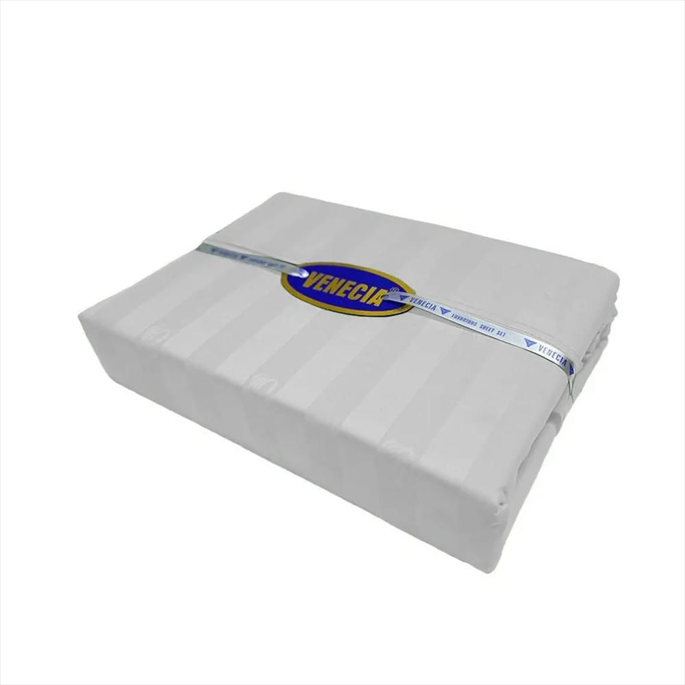 Sabanas Doble 100% Algodón 420 Hilos Sw4053f Venecia Blanco img #3