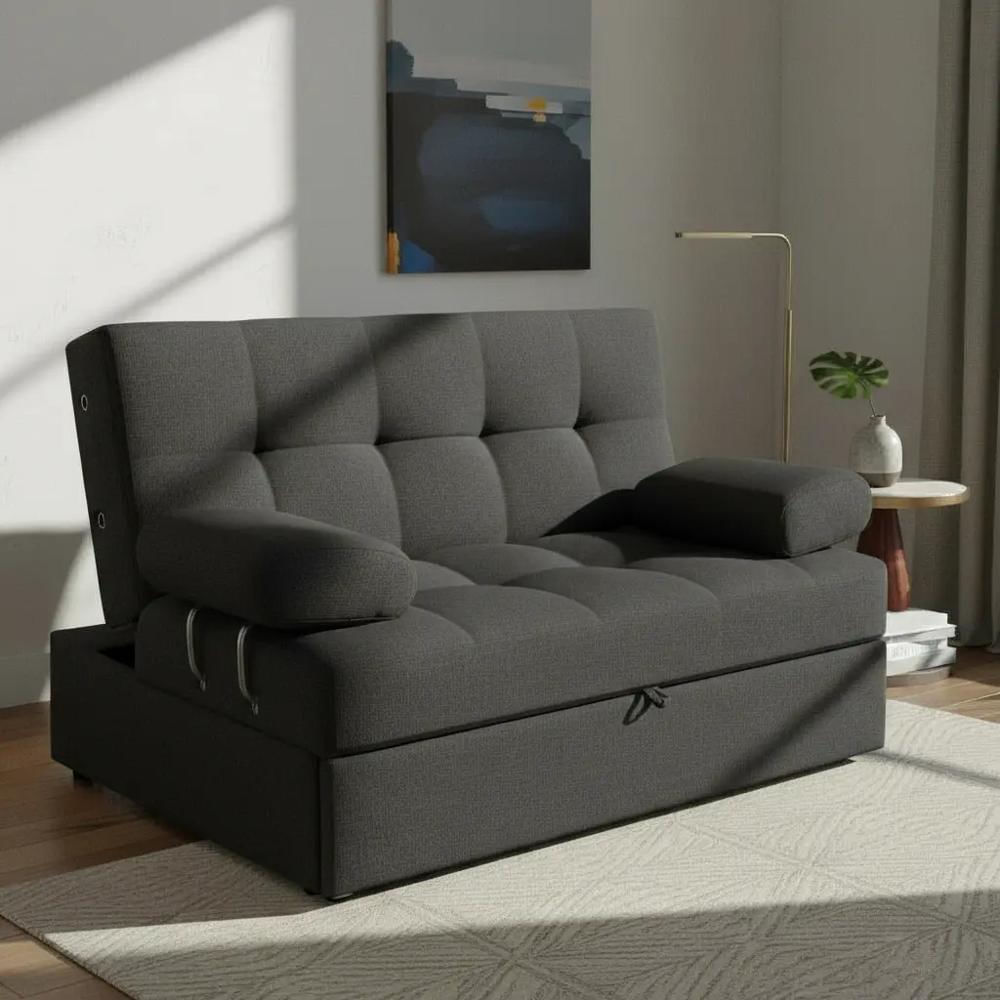 Sofá Cama Angela Con Brazos | Antifluidos Gris Oscuro Pullman img #1