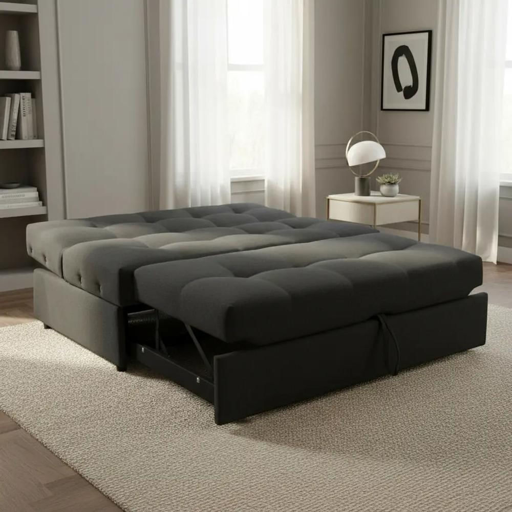 Sofá Cama Angela Con Brazos | Antifluidos Gris Oscuro Pullman img #2