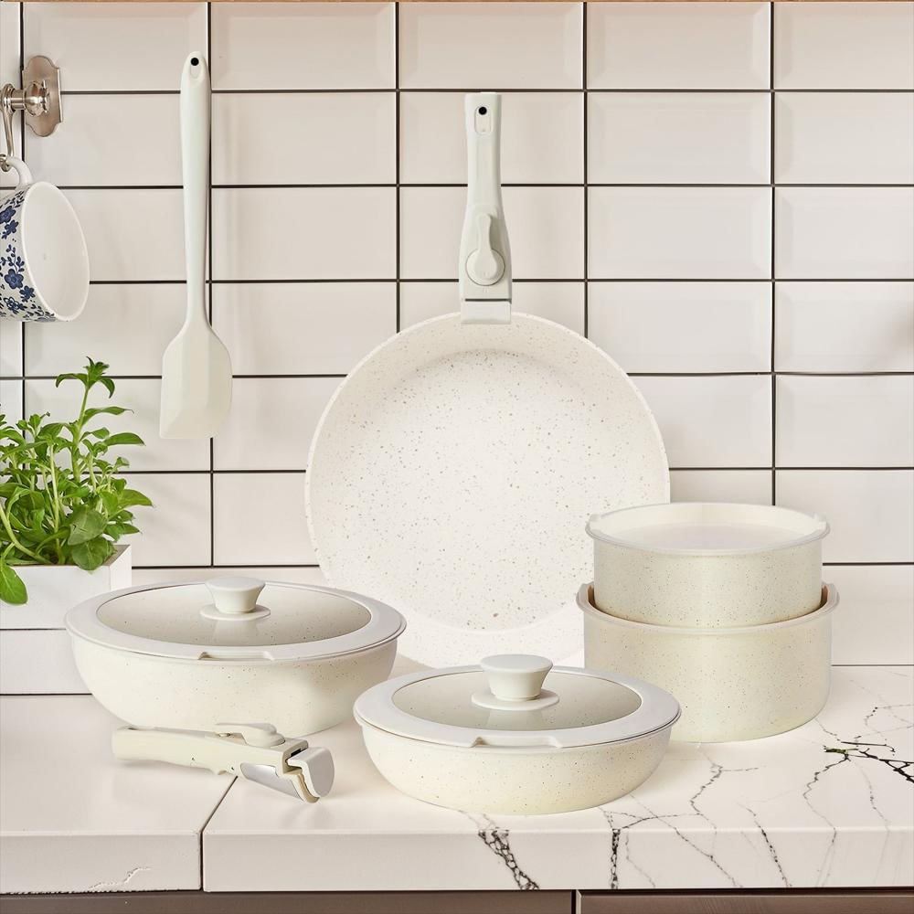 Batería De Cocina Antiadherente Simenmax De 12 Piezas Apilable img #5