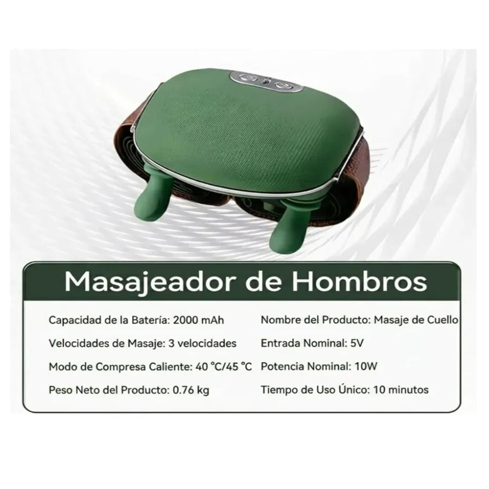 Masajeador Hombros Cuello Calor Terapia Ajustable Tipo Mano img #2