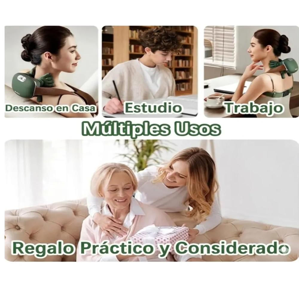 Masajeador Hombros Cuello Calor Terapia Ajustable Tipo Mano img #5