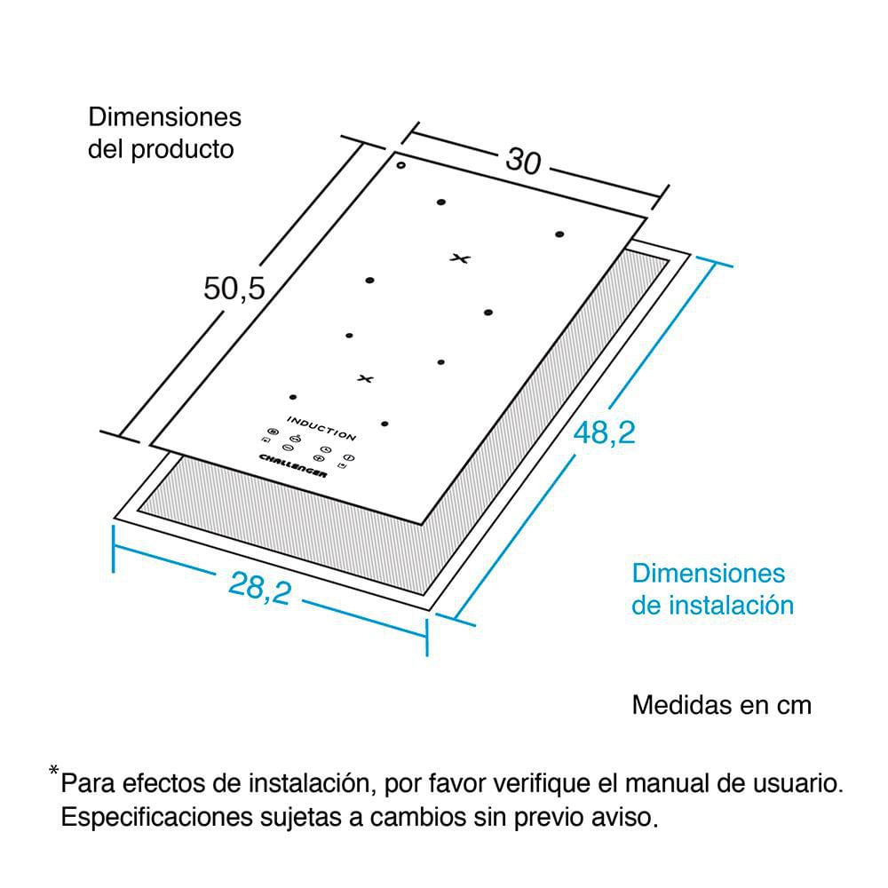 Cubierta CHALLENGER 30.000 x 0.000 mm Vitrocerámica 2 puestos Eléctrica SL 6030 IN img #2