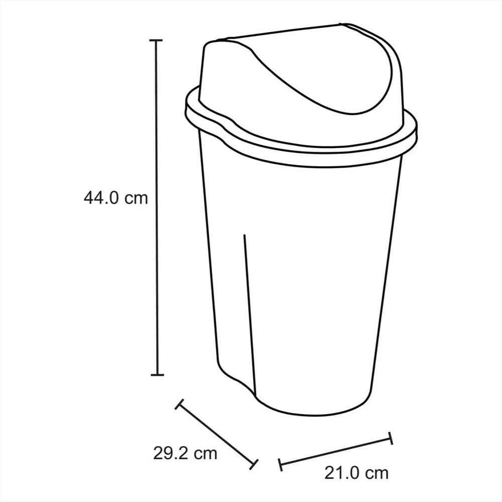 Papelera Caneca En Plastico Con Tapa Vaivén 10 Lt Color Verde img #3
