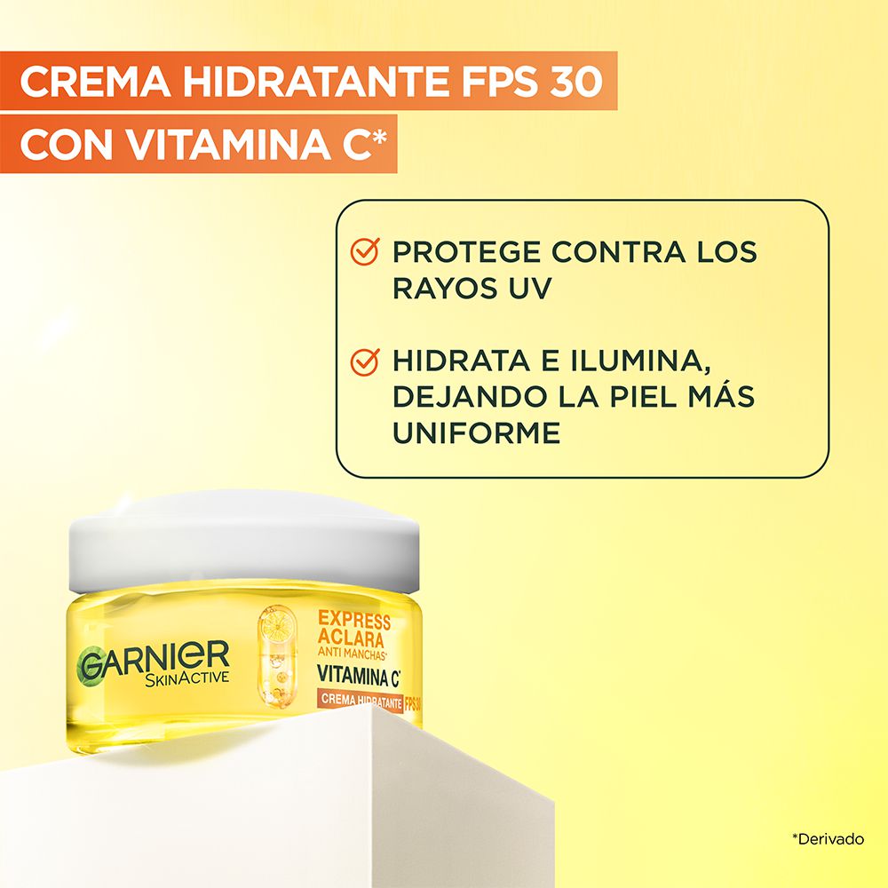 Crema facial GARNIER SKIN ACTIVE vitamina C express aclara (50  ml) img #3