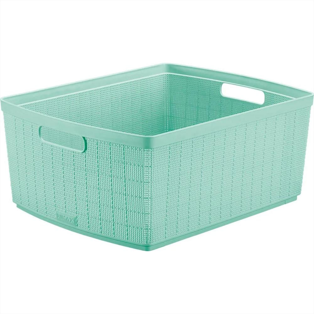 Canasta Rectangular En Plastico Multiusos Con Manijas Laterales 30 Litros Color Celeste img #1
