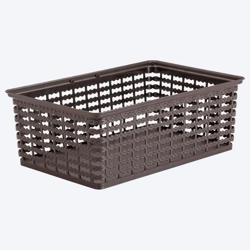 Canasta Rectangular En Plastico Multiusos 9 Litros Color Cafe img #1