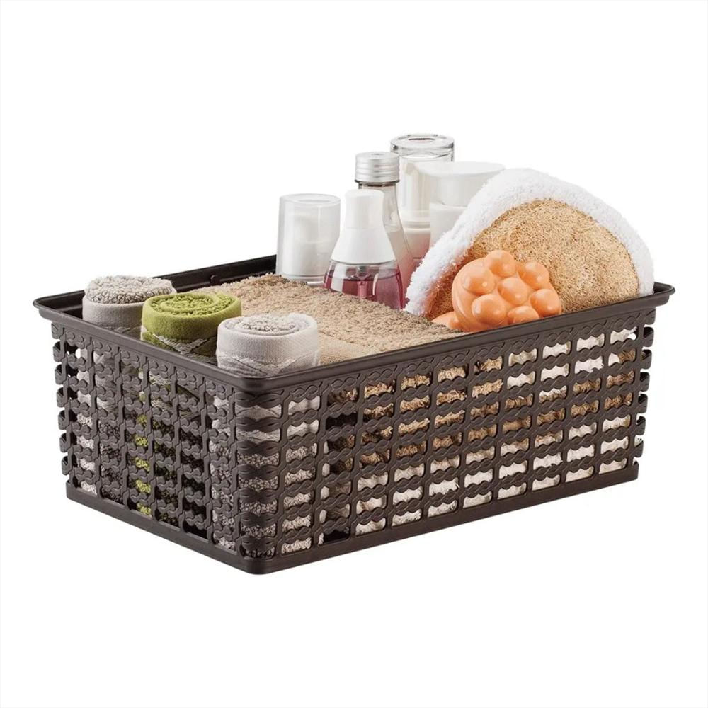 Canasta Rectangular En Plastico Multiusos 9 Litros Color Cafe img #2