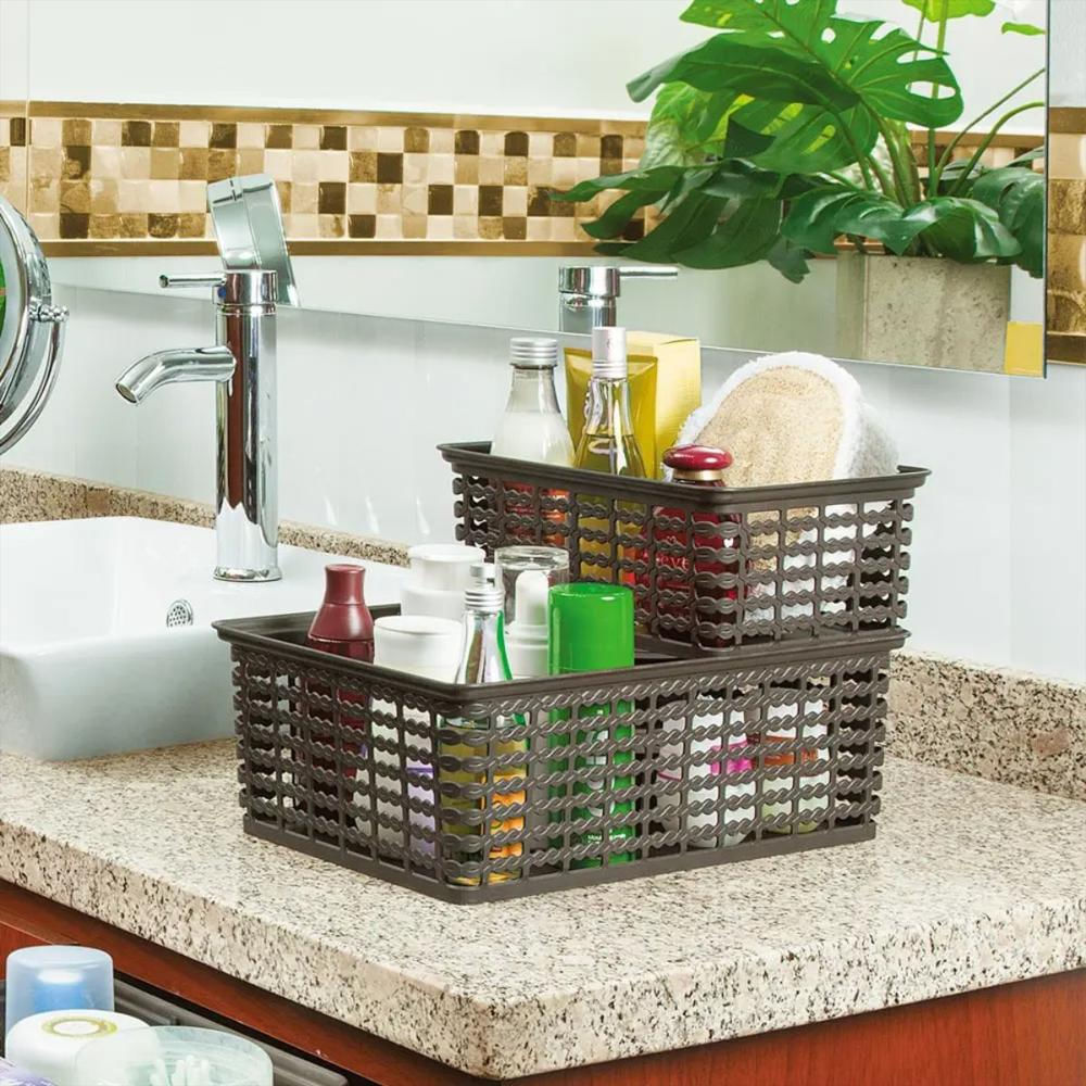 Canasta Rectangular En Plastico Multiusos 9 Litros Color Cafe img #3