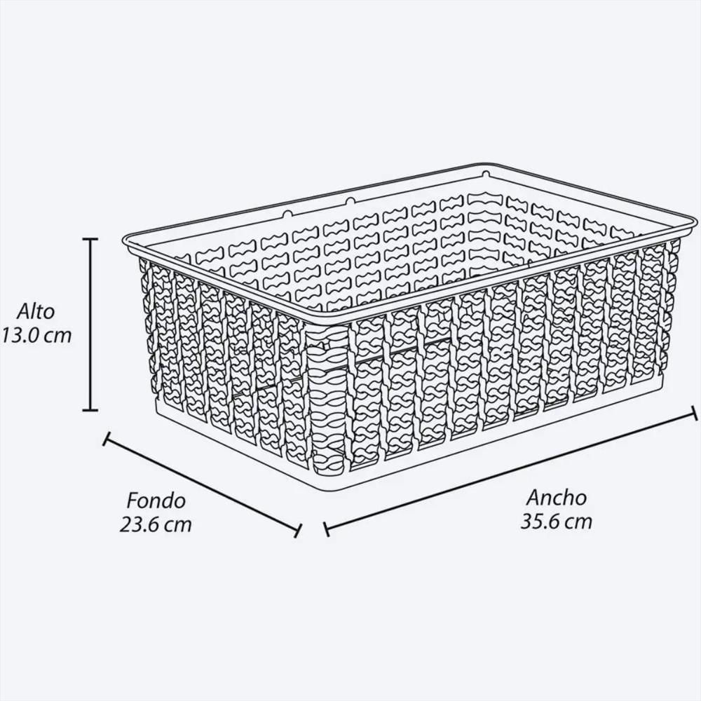 Canasta Rectangular En Plastico Multiusos 9 Litros Color Cafe img #4