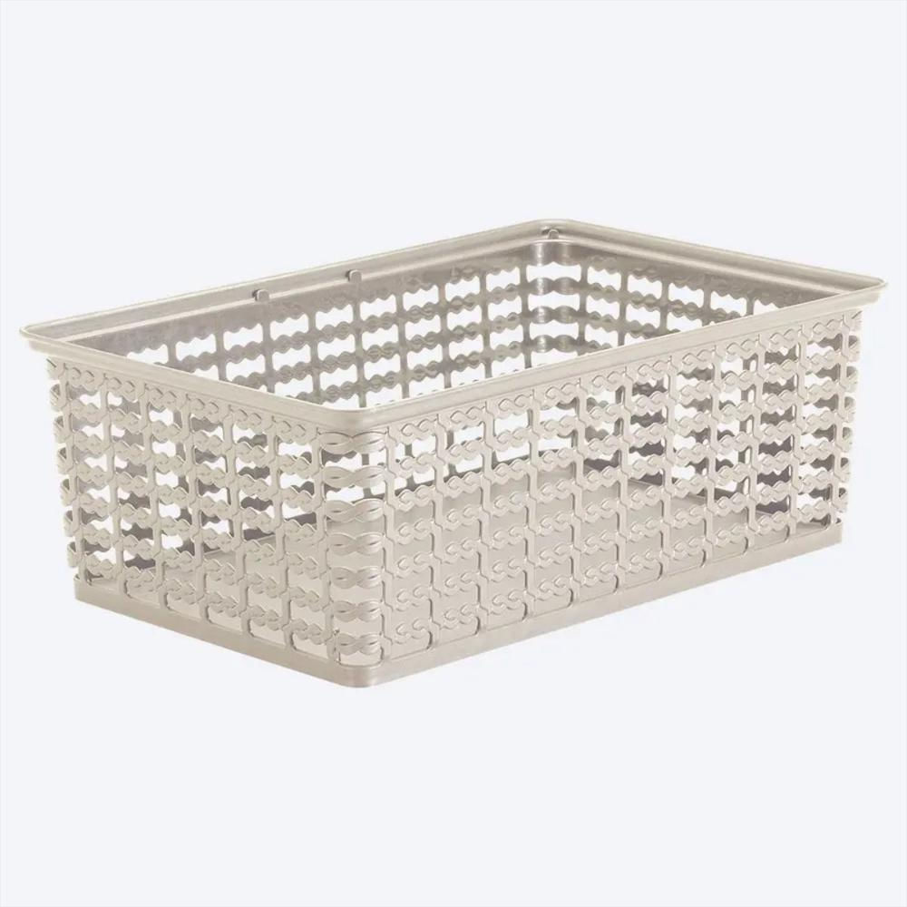 Canasta Rectangular En Plastico Multiusos 9 Litros Color Taupe img #1