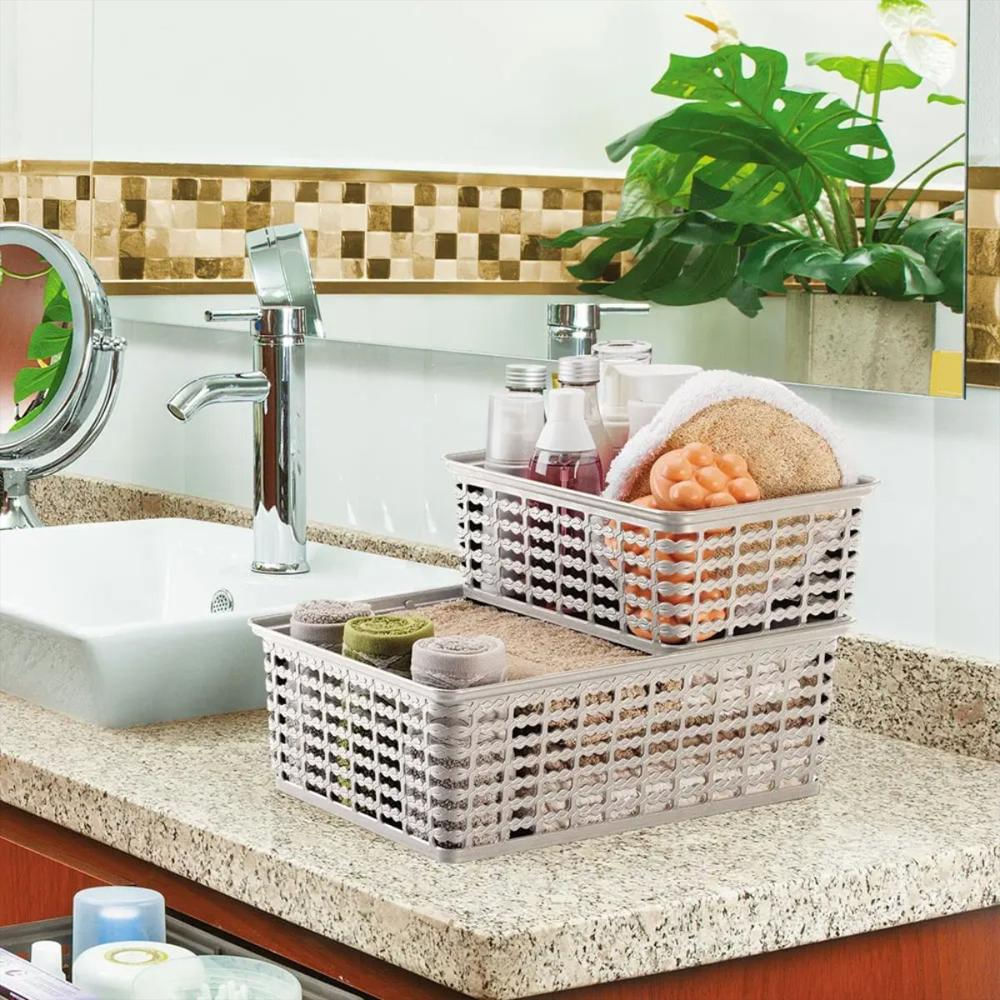 Canasta Rectangular En Plastico Multiusos 9 Litros Color Taupe img #3