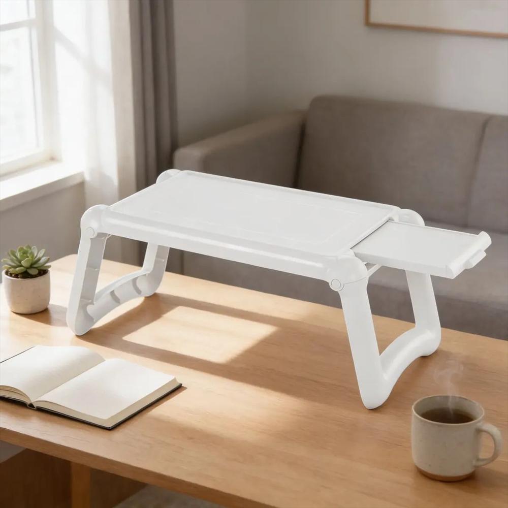 Mesa Rectangular Personal Portátil En Plastico Color Blanco img #5