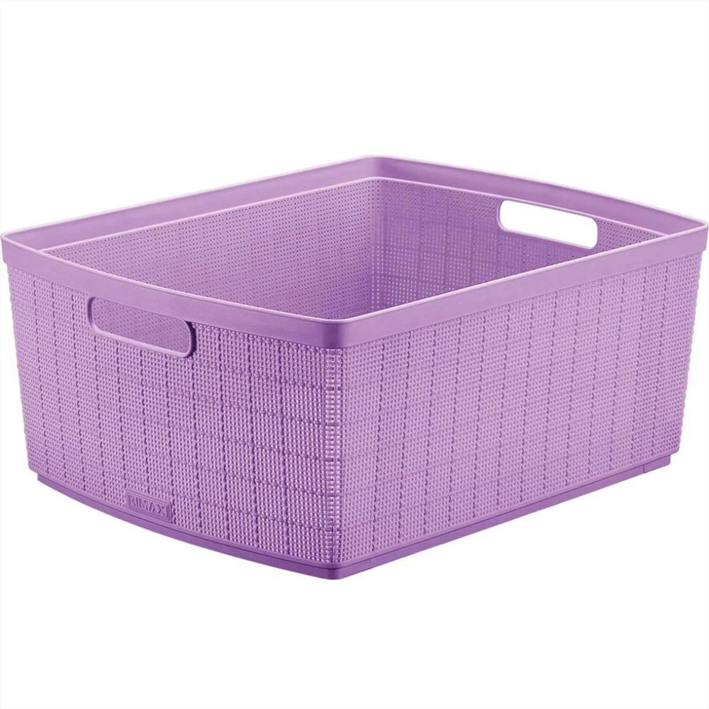 Canasta Rectangular En Plastico Multiusos Con Manijas Laterales 30 Litros Color Lila img #1
