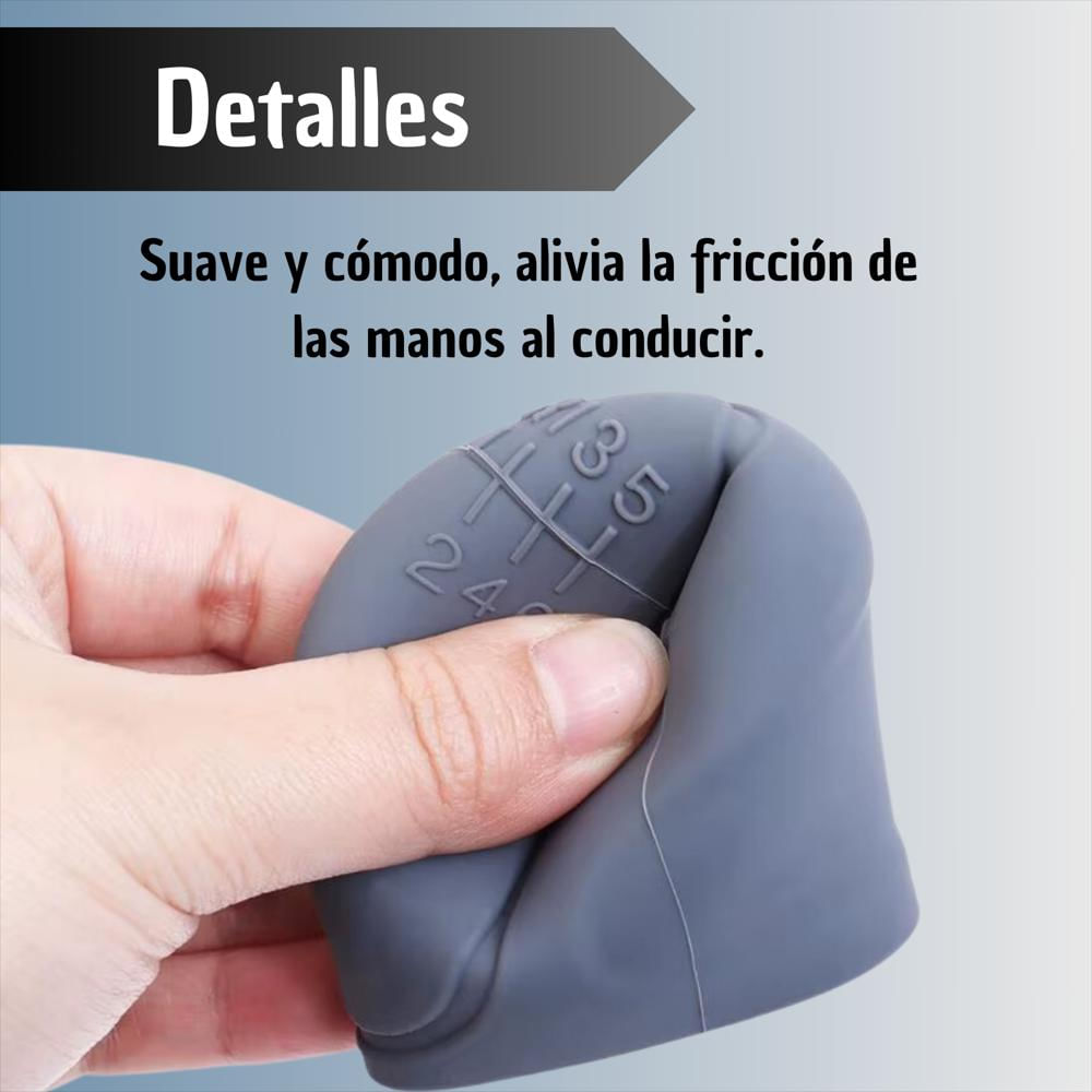 Forro Protector Del Pomo Perilla Palanca Cambios Carro Gris img #3